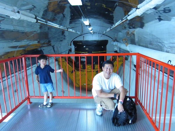 My son and I inside the shuttle My son and I inside the shuttle
