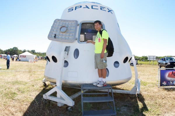 Me in front of the SpaceX capsule Me in front of the SpaceX capsule