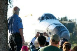 People in the crowd watching Atlantis go by