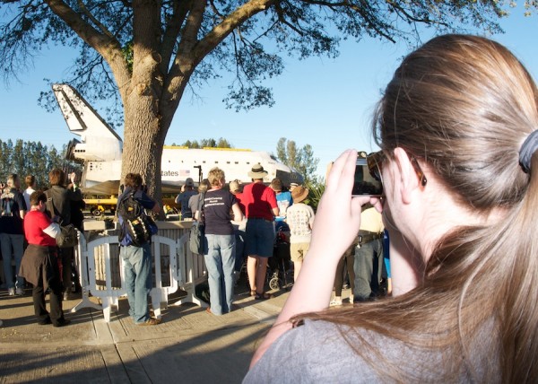 Lizzy taking a picture of Atlantis Lizzy taking a picture of Atlantis
