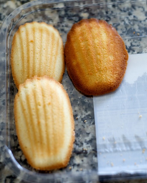 Comparison of my Dadeleine with the store-bought Madeleines