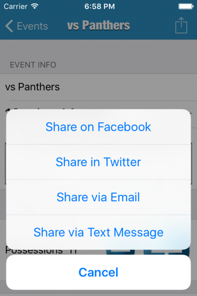 Share your results on social media, email or text message