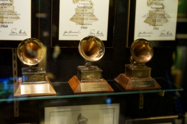 Three of Elvis' Grammys that he won for gospel